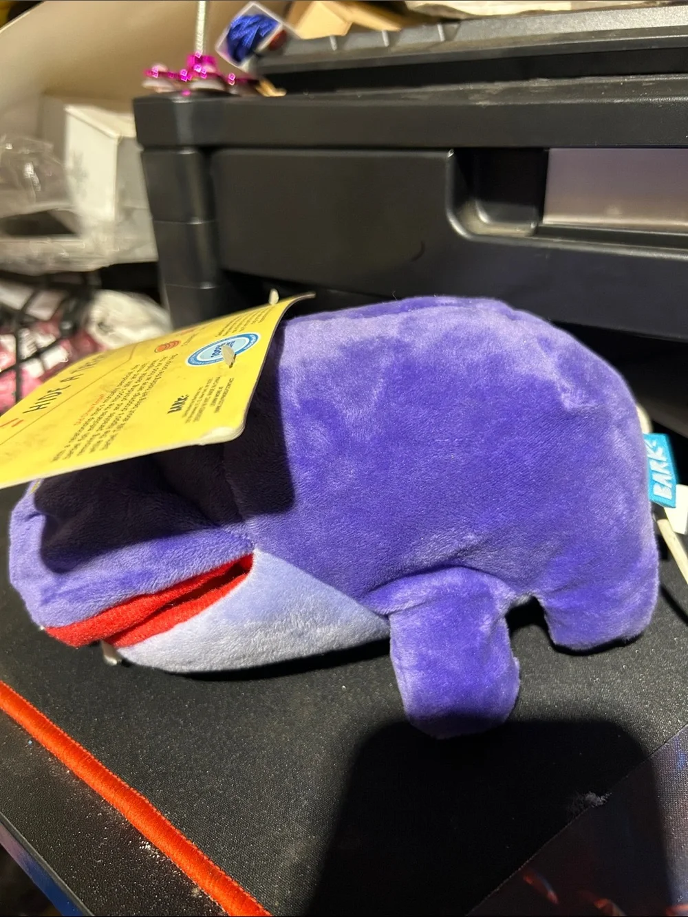 Bark Haraka Hippo Plush Toy - Purple with Yellow Accents